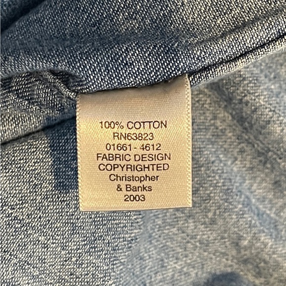Christopher & Banks Denim Button Down Shirt - Picture 8 of 8